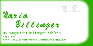 maria billinger business card